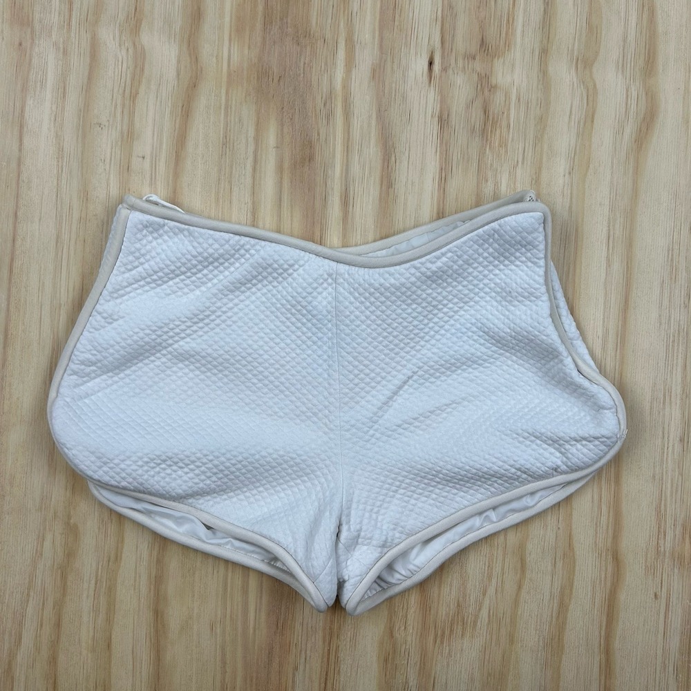 3.1 Phillip Lim White Textured Designer Silk Trim Women's Shorts 6